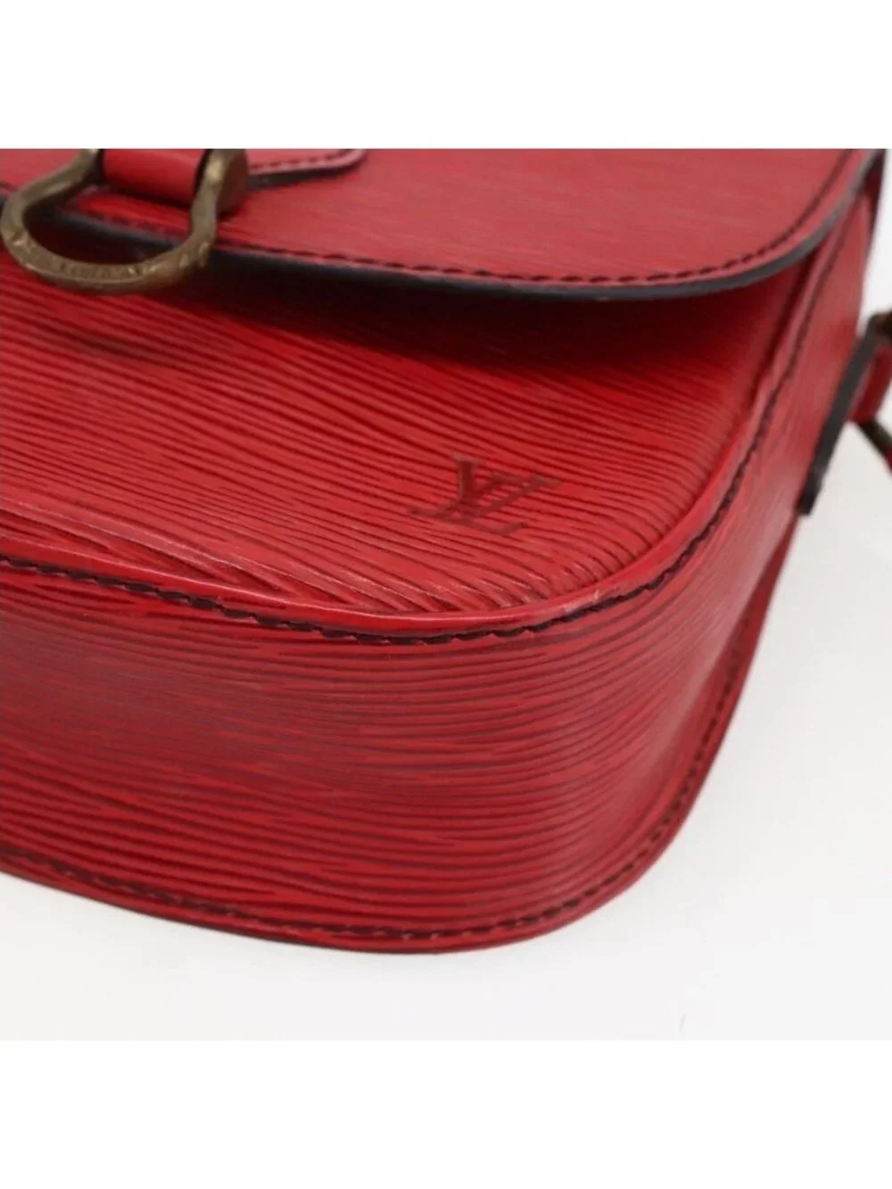 Authentic LOUIS VUITTON Epi Saint Cloud PM Shoulder Bag Red M52217 LV
